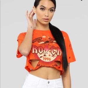 Never worn🔥 Rock Crop top🔥💥‼️